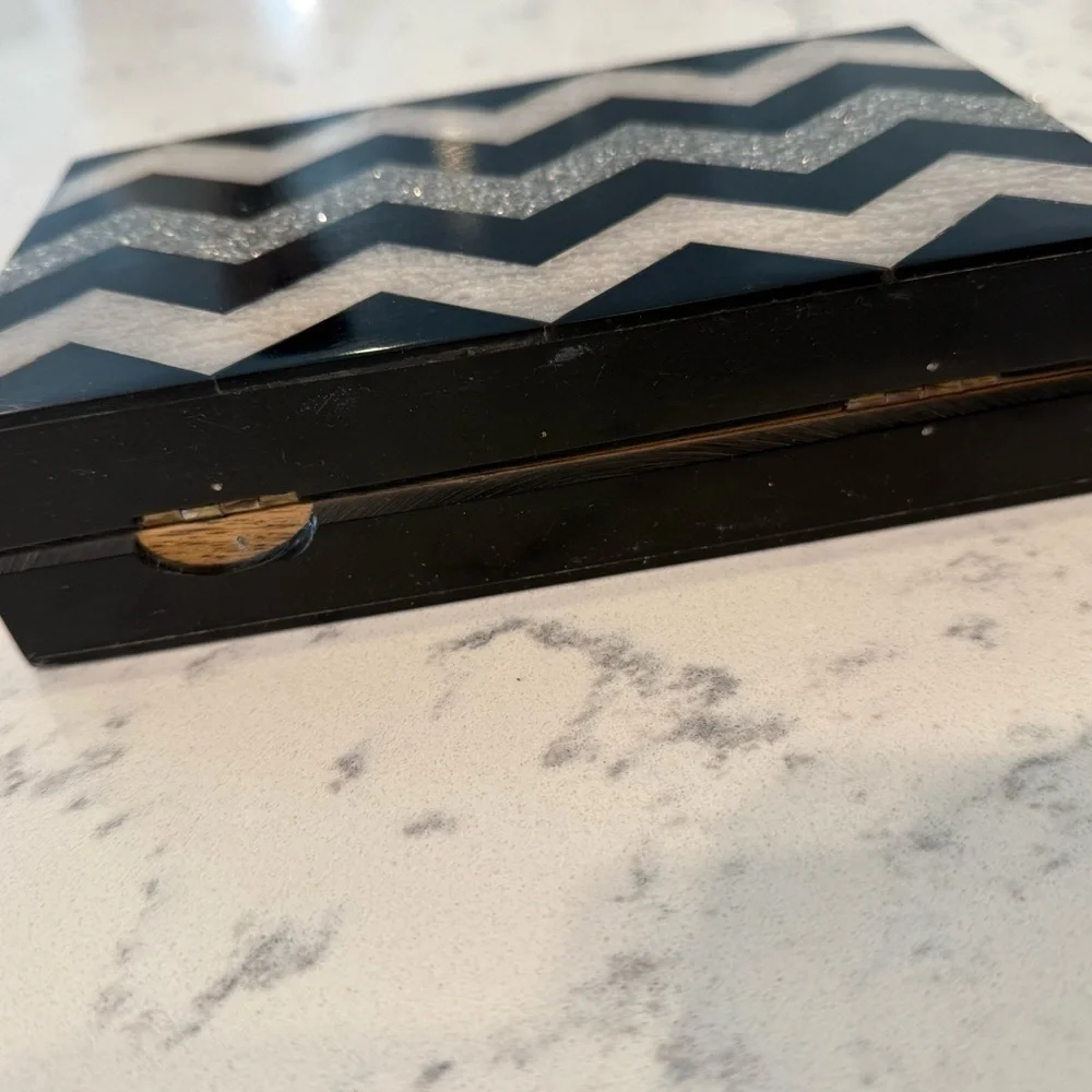 Acrylic Chevron Pattern Clutch